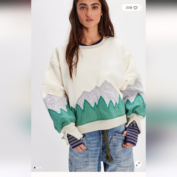 Tricia Fix Sweaters - NWT Tricia Fix X Free People Cozy Camden  Mountain Scene Sweatshirt  Small